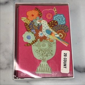 20 count floral bird notecards new in box